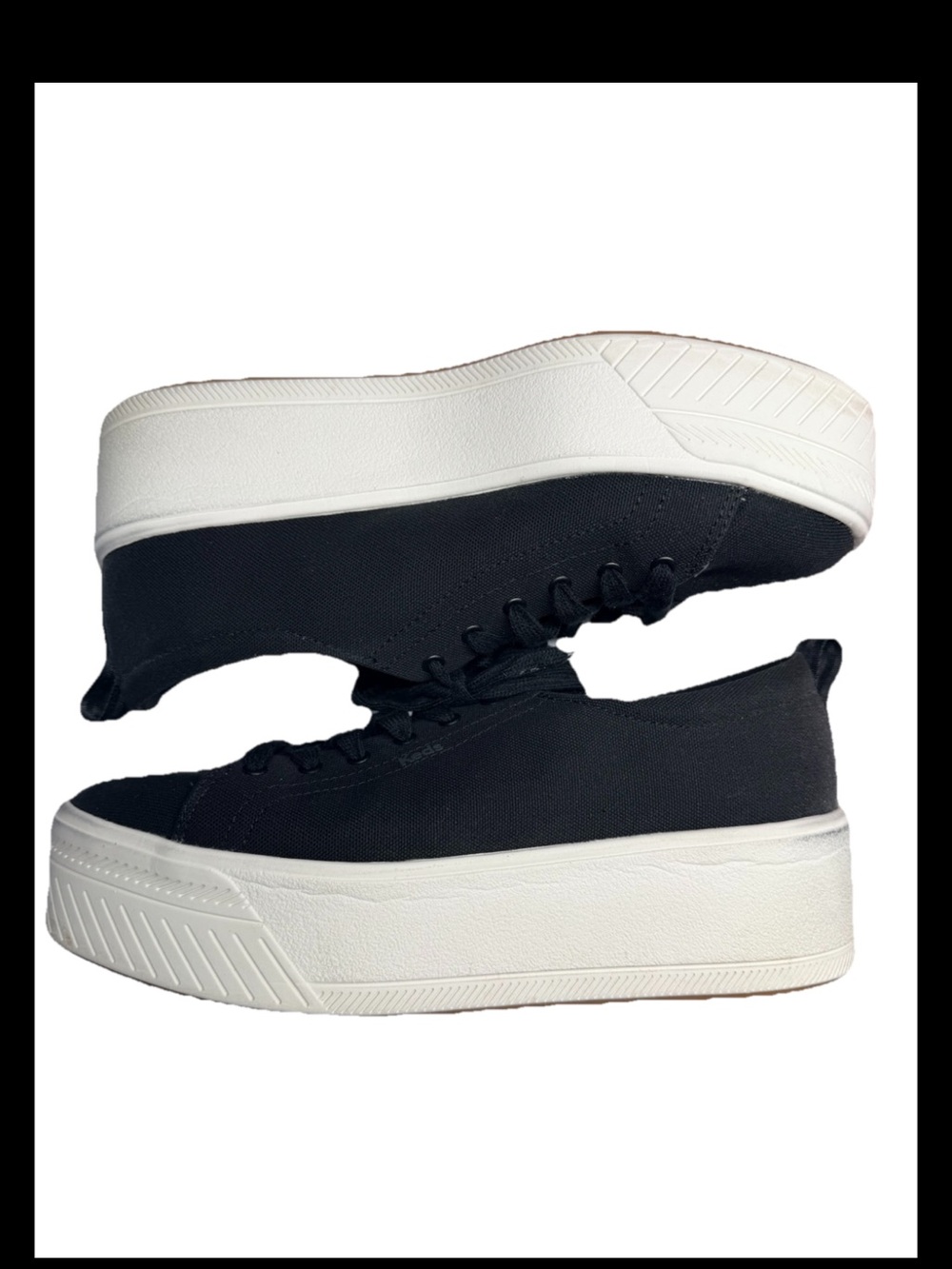 KEDS Women’s Black Skyler Platform Canvas Sneakers Sz 9